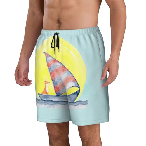 Men's Beach Shorts Fox Animal Mens Swim Trunks Board Shorts with Pockets Swimwear Bathing Suits2