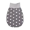 Lilakind ” Baby kinderen katoenen jersey zomer winter trappelzak sterren grijs wit Gr. S-XXL – Made in Germany, grijs/wit gevoerd, 55 cm Lange