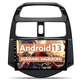 Pyniro Car Radio Upgrade for Chevrolet Spark 2013 2014 2015 Android 13 2GB+64GB Radio Stereo Replacement 9 Inch Touchscreen Head Unit with CarPlay Android Auto with Bluetooth/GPS/FM/AM/BackCamera
