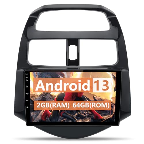 Pyniro Car Radio Upgrade for Chevrolet Spark 2013 2014 2015 Android 13 2GB+64GB Radio Stereo Replacement 9 Inch Touchscreen Head Unit with CarPlay Android Auto with Bluetooth/GPS/FM/AM/BackCamera