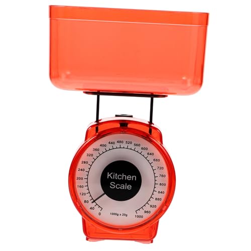 Mikikit Báscula de Cocina Mecánica de Plástico 1kg, Alta Precisión, Compacta y Portátil, para Repostería y Pesaje de Alimentos Hogar, Uso Multiusos, sin Necesidad de Color Aleatorio