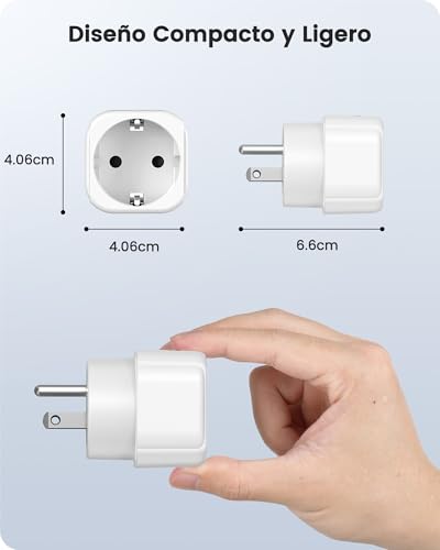 Adaptador de corriente europeo a mexicano 3 adaptador de corriente europeo a mexicano marca LENCENT (3)