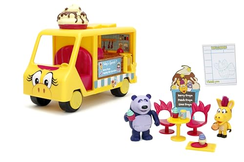 Image of Jada Toys Donkey Hodie Frozen Yogurt Truck Playset - Includes 2 Figures Donkey Hodie & Purple Panda - Preschool Toy - Ages 3+