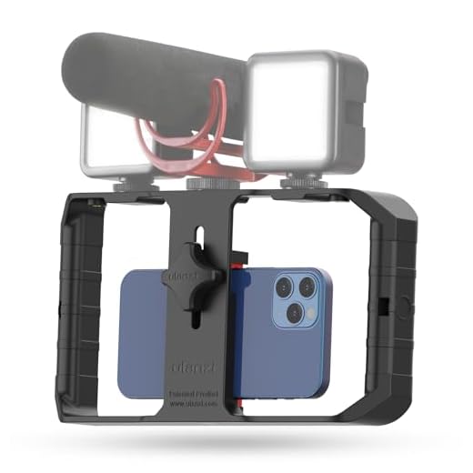 ULANZI U-Rig Pro - Soporte de Video para teléfono Inteligente, estabilizador de teléfono de Mano con 3 Soportes de Zapata fría, estabilizador de Video para iPhone 15 14 13 12 11 Pro MAX/Samsung S22