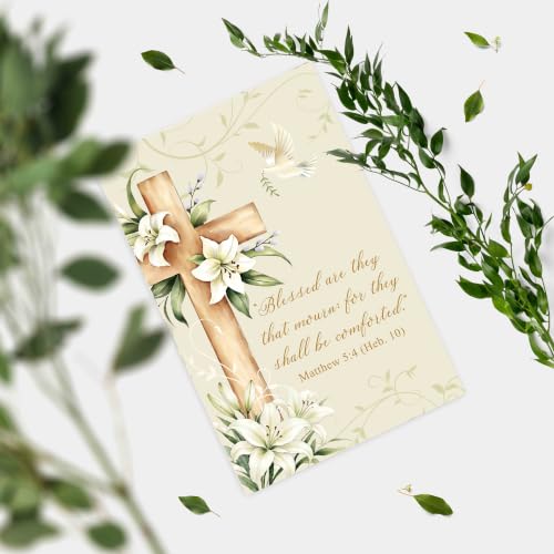 Image of Religious Sympathy Card with Bible Verse, Christian Condolence Cards for Loss of Loved One, Faith Based Bereavement Gift, Deepest Sympathy Greeting Card for Family Friend Coworker