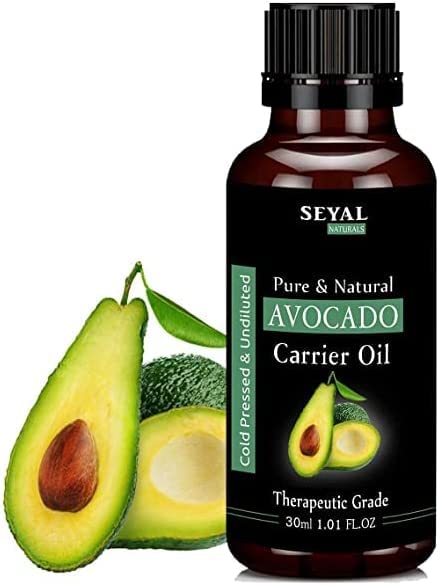 SJHSeyal Avocado Oil 100% Pure & Natural, Cold Pressed, Therapeutic Grade Organic Undiluted, for Hair, Face, Skin (30ml)