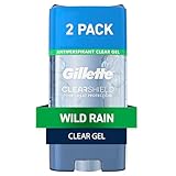 Gillette Antiperspirant and Deodorant for Men, 72hr Sweat & Odor Protection, Long Lasting Freshness, Anti-White Mark Technology, Clear Gel, Wild Rain Scent, 3.8 oz (Pack of 2)