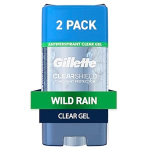 Gillette Antiperspirant and Deodorant for Men, Clear Gel, Wild Rain Scent, 3.8 oz (Pack of 2)