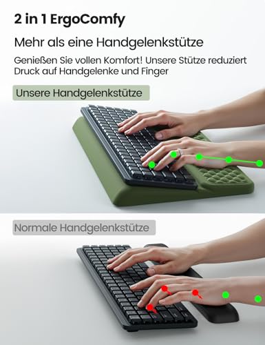 Image of Vaydeer Wrist Rest with Keyboard Stand, Computer Wrist Support Pad, Ergonomic Keyboard Riser Holder Lifter Tray with Wrist Pad, Soft Memory Foam Desk Cushion, Palm Hand Typing for Office Home School