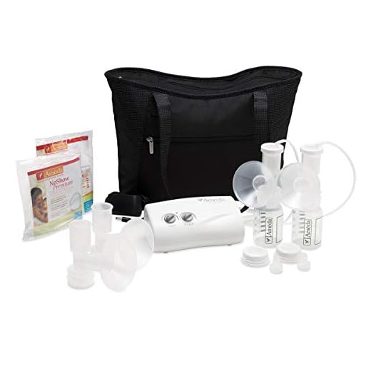 Ameda Finesse Hospital Technology Electric Breast Pump with Tote, True Closed System, Includes: Pump, Dual HygieniKit Milk Collection System, 2 CustomFit Flanges (25.0mm & 30.5mm), (2) Extra Valves