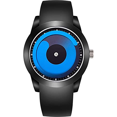 ZJJ Smart Wirbel-Quarz-Uhr mit leuchtenden kreativen Wasserdichten Sport-Armbanduhren geeignet zum Wandern Camping Bergsteigen,Schwarz Cover