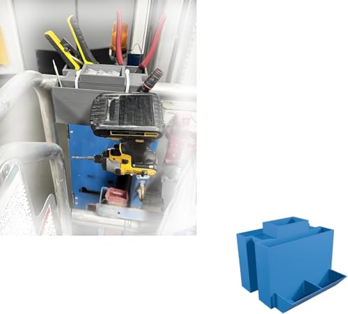 Scissor Lift Tool Holder Compatible with Genie JLG Skyjack Snorkel - Side Rail Mount Organizer with Magnetic Tool Retention, Keeps Wrenches Pliers Screwdrivers Secure & Off Lift Floor