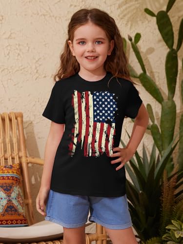 Image of ZDC Girls' Short Sleeve Shirts Kids Crewneck T-Shirts Summer Tops Basic Tees 5-14 Years