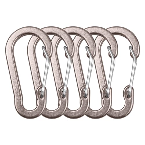 5 Pack Carabiner Clips Mini Aluminum Alloy Keychain Carabiner Clip D Rings for Camping Hiking Fishing Backpacking