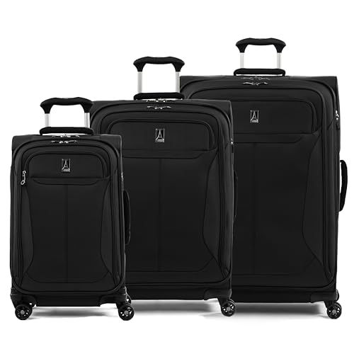 Image of Travelpro Tourlite Softside 3-Piece Set, Expandable Luggage, 4 Spinner Wheels, Lightweight Suitcase, 21 inch Carry-On, 25 inch Checked Medium, 29 Check Large, Black