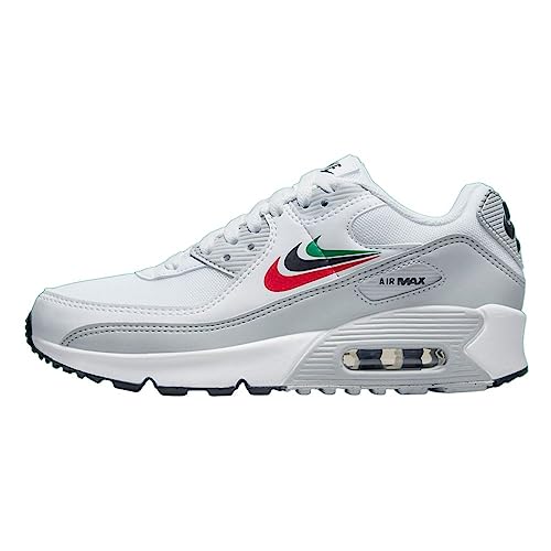 Nike Air Max 90 GS Running Trainers DV3032 Sneakers Shoes (UK 5 US 5.5Y EU 38, White malacite University red 100)2