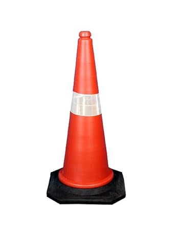 Rahul Professionals Road Traffic Cone With Reflective Strips Social Distancing Safety Cones/Dividers Light Weight Traffic Cone Red color Pack Of 1