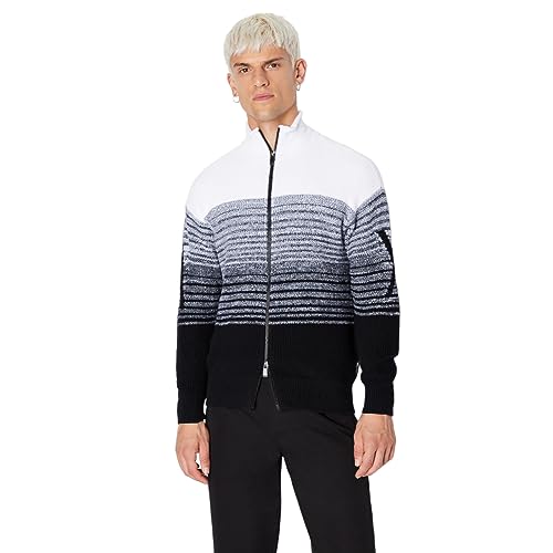 Armani Exchange Men's Cotton Ombre Full Zip Mock Neck Sweater