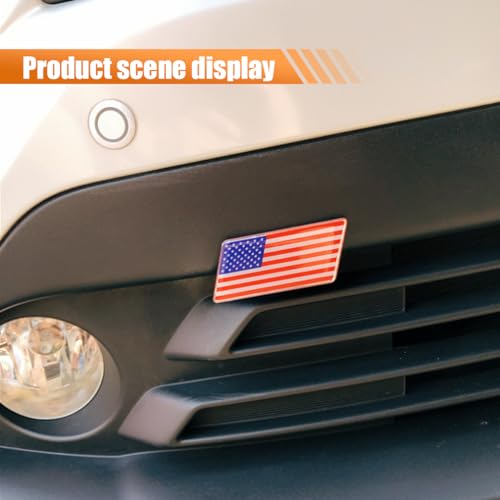 Image of Front & Tailgate 3D America Flag Grille Emblem Badge - Car Front Grill Badge Sign Emblem, Auto Bumper Fenders Decoration Sticker Decals Car Body Exterior Decor Accessories (USA Flag)