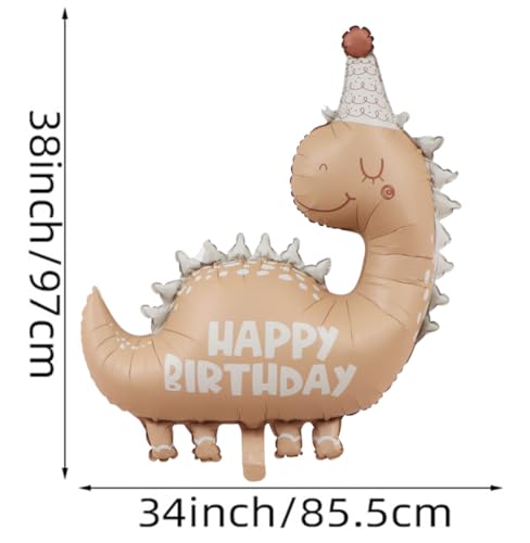 Image of Dinosaur Animal Balloons Nude Dino Birthday Foil Balloons for Dinosaur themed Baby Shower,Girl Boys,Kids Birthday Party Decorations Supplies 2 Pcs 35 Inch