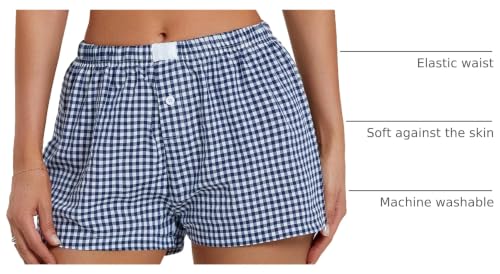 Image of Womens Boxer Shorts Y2k Lounge Pj Shorts Low Rise Striped Pajamas Sleep Lounge Plaid Gingham Micro Short Pants