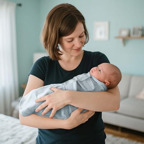 GLLQUEN BABY Swaddles 0-3 Months, 3-Pack Baby Swaddles Sack for Newborn, Baby Boys, Infant Sleep Sack, Easy Swaddling Wrap, Tranquil Blue, Nursery Swaddle Blankets Essentials - Thumbnail 2