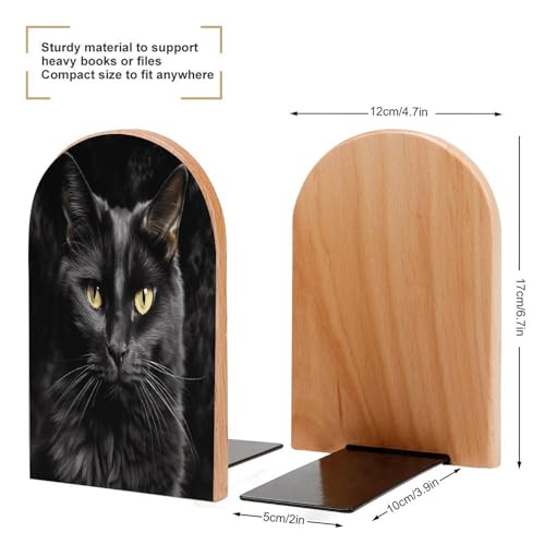 Sujetalibros moderno universal de madera con base de metal antideslizante para libros 3