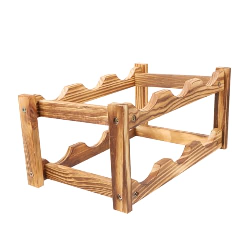 Soporte para botellas de vino estilo europeo de madera miniatura 1
