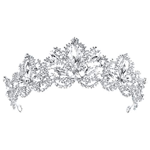 Didder Silver Tiaras for Women Bridal Tiara, Crystal Tiaras and Crowns for Women Princess Tiaras for Girls Birthday Crown for Prom Wedding Party Halloween Costume Hair Accessories Christmas Gift
