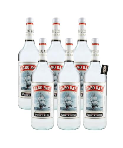 Cabo Bay 6er-Set Superior White Rum 6x1L (37,5% vol.) inkl. Mixcompany Postkarte- [Enthält Sulfite]
