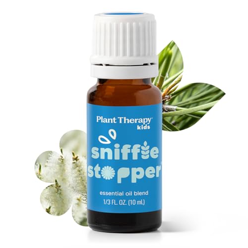 Image of Plant Therapy Kids Sniffle Stopper Essential Oil Blend, 10 mL (1/3 oz), Respiratory Support Essential Oil Blend, Helps Clear Congestion, 100% Pure, Undiluted