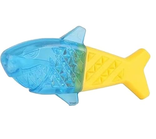 ZZQCHAAli Freezable Dog Teething Toy,Fish Shape, Cooling Chew Toy for Pets