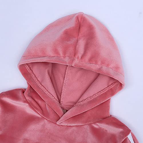 CUTIECLUB Sweatshirt voor kinderen, fluweel, solide, lange mouwen, hoodie, trainingspak kostuum voor peuter, jongens… - Image 4