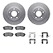 Dynamic Friction Company Front Geospec Brake Rotors with 5000 Euro Ceramic Brake Pads includes Hardware 4612-67000