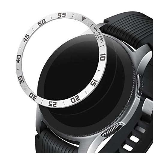 kwmobile Skyddsring kompatibel med Samsung Galaxy Watch (46 mm) / Galaxy Gear S3 Frontier & Classic Fitnesstracker – Bezel ring infattning i silver svart