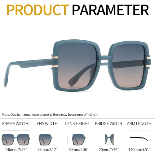 Polarized Sunglasses Women Ladies Oversized Square Sun Glasses Cute Large Shades Sunnies SY60964