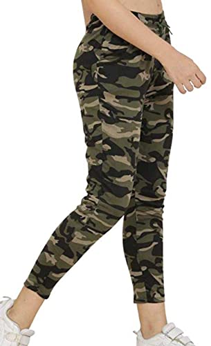 Image of Trusha Dresses Women's Slim Fit Multicolour Army Print Track Pants /Joggers /Trouser (Size 28 inch to 32 inch Inches , Green , XL )