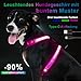 KOSKILL LED Hundegeschirr RGB wiederaufladbar mit Type C Ladung und Akku Anzeige superhelles Reflex Sicherheitsgeschirr für kleine mittlere Grosse Hunde Nacht wasserdicht leicht atmungsaktiv