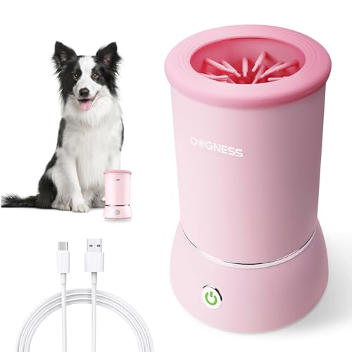 DOGNESS Nettoyeur automatique pour pattes de chien - Électrique - Rechargeable par USB - 360° - Nettoyeur de pattes de chien