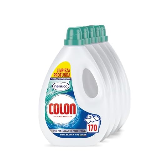 Colon Nenuco - Detergente para lavadora, adecuado para ropa blanca y de color, formato gel - Megapack de 5, hasta 170 dosis