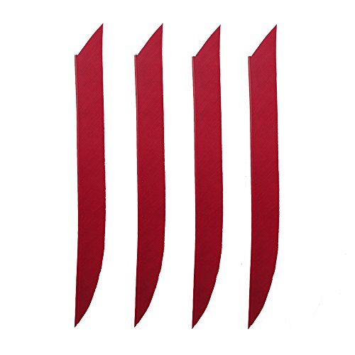 SHARROW 50pcs Pfeil Federn 5 Zoll Naturfeder Pfeilfedern Rechter Flügel Befiederung Bogensport Zubehör (Rot) Cover