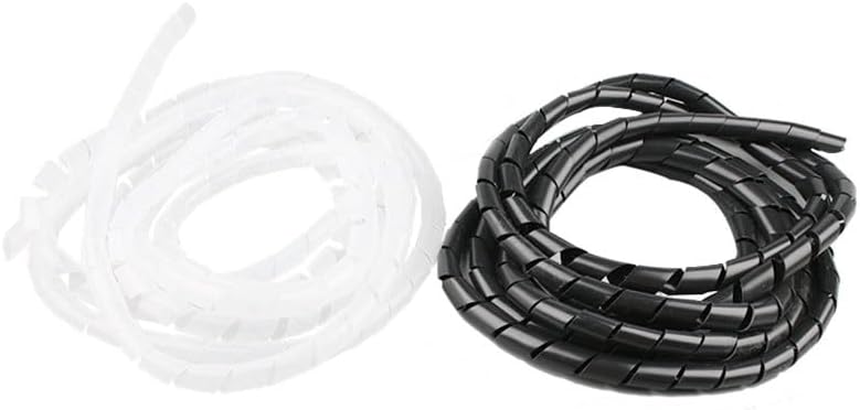Spiral Cable Wrap, Spiral Wrap 2 Meters Multicolor 4-25mm ID(Black,6mm Inside Diameter)