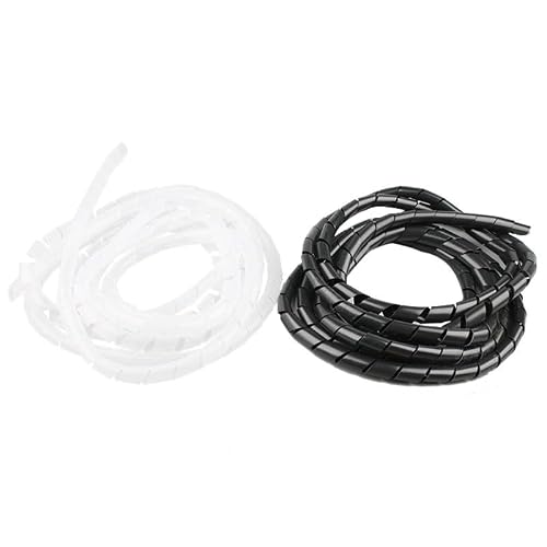 Spiral Cable Wrap, Spiral Wrap 2 Meters Multicolor 4-25mm ID(Black,6mm Inside Diameter)