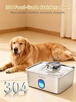 SIBAYS 4Gal/15L Large Dog Water Fountain, Stainless Steel Pet Fountain with Water Window & LED Light, Ultra Quiet Automatic Dog Water Bowl Dispenser for Large Dogs & Multi-pet, Easy to Clean FS76 — image 3