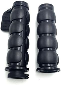 Miniatura 5 de XKMT- - Empuñaduras de goma negras de 1 pulgada y 0.984 in compatible con Harley Davidson Softail Fat Boy FLSTF Kawasaki Vulcan Suzuki Intruder