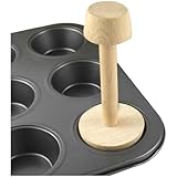 Essivox Double Sided Wooden Tart Tamper, Pastry Pusher for Pie, Quiche, Cake Baking Tools