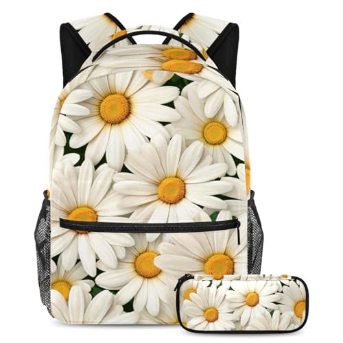 Cartable Wild Flowers Daisies grand sac à dos anti-charge pour ados