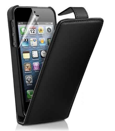 Nouvelle qualité Apple iPhone 4 4S noir flip PU Housse Cover