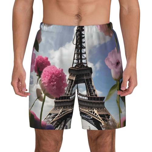 Short de bain pour homme Tour Eiffel séchage rapide pour la plage