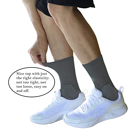 Men's Work Socks Cotton Crew Cushioned Socks Ankle Protection 6 Pairs2